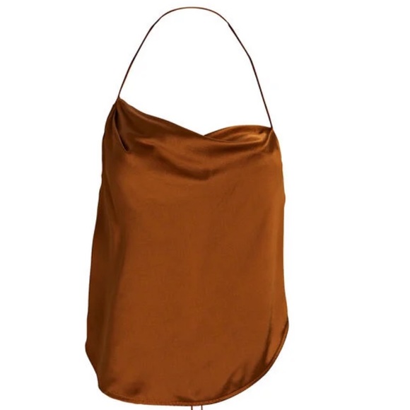 The Sei Open back Silk Satin Halter top - Picture 2 of 3